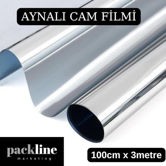Kendinden Yapışkanlı Çizilmez Aynalı Cam Filmi 100cm X 3metre