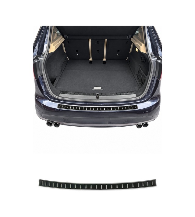 Bmw 2 Active Tourer F45 Mpv 2014-2021 Uyumlu Arka Tampon Eşiği Krom-karbon Folyolu