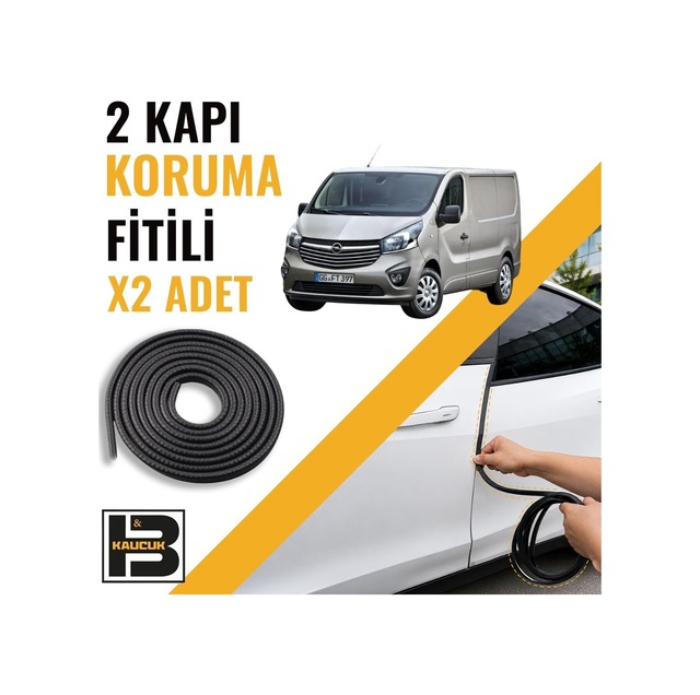 Opel Vivaro Panelvan 2014-2019 Kapı Koruma Fitili-iki Kapı-siyah-bm1138