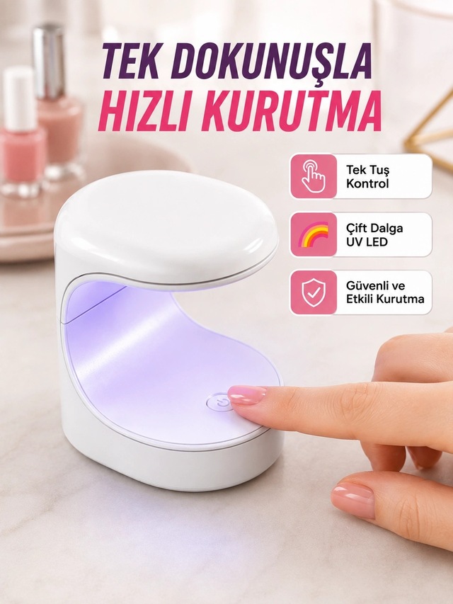 Mini Tırnak Kurutucu Hızlı Kurutma İçin Uvled Işık Teknolojisi Yeni Nesil