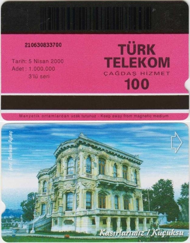Kasırlarımız - Küçüksu Telefon Kartı 100 Kontör Türk Telekom. 5 Nisan 2000 Teşhir Ürün