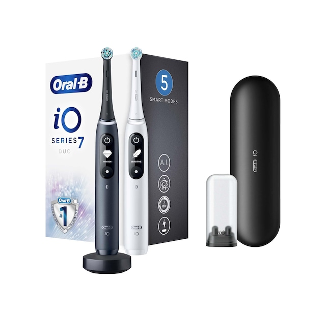 Oral-B iO7 Şarjlı Diş Fırçası Seti 2'li Siyah - Beyaz