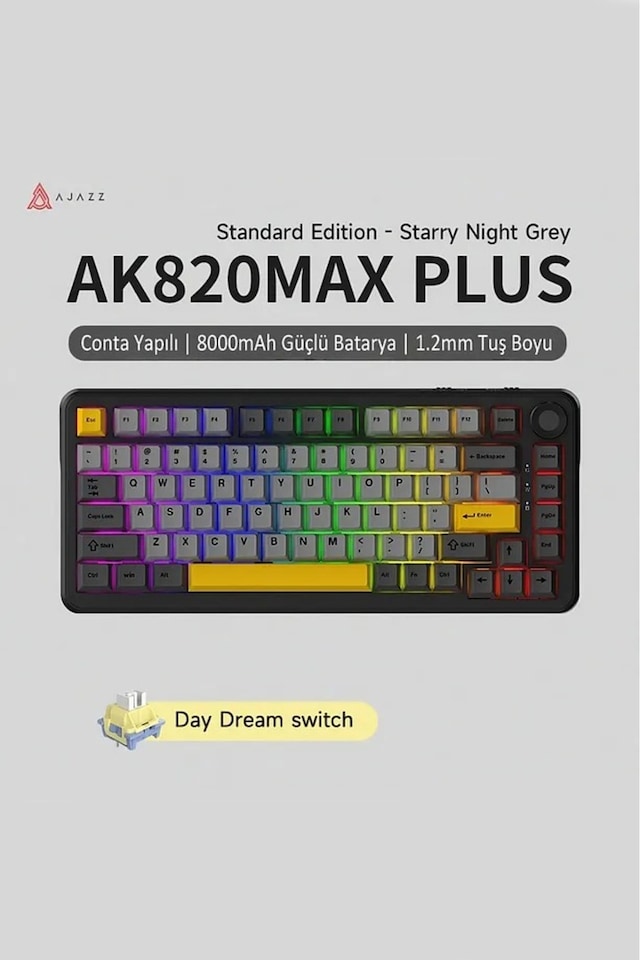 Ak820 Max Plus-hot-swap-dinamik Rgb Mekanik Oyun Klavyesi Day Dream Switch - Siyah