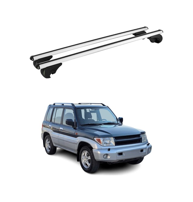 Mitsubishi Pajero Sport I 1996-2008 Arası Uyumlu Port Bagaj Taşıyıcı Ara Atkı Alüminyum Gümüş 2 Parça