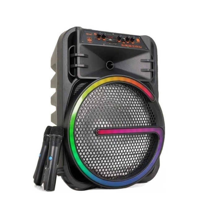 Bluetooth Hoparlör Rgb Işıklı Çift Mikrofonlu Kablosuz Speaker Kts-2170 Siyah