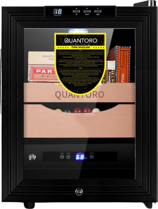 Quantoro Qcc-43 Elektronik Nemlendirme & Soğutmalı Siyah Puro Dolabı - Qtr-006