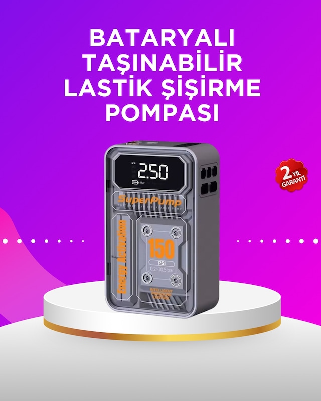 Tek Mini Boy Elektrikli Şarjlı Yüksek Basınçlı Lastik Şişirme Pompası Najmaddin