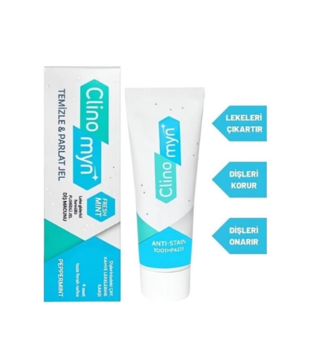 Clinomyn Temizle & Parlat Leke Giderici Diş Beyazlatan ve Parlatan Jel Diş Macunu 75 ML