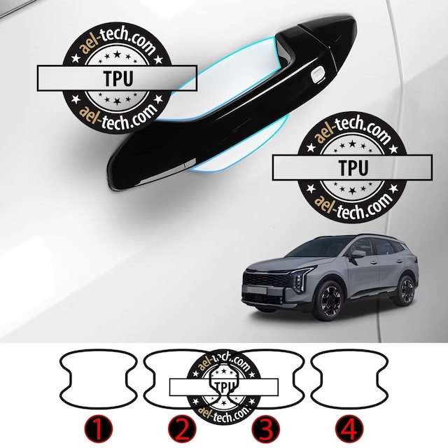 Kia Sportage Uyumlu Kapı Kolu Tpu Koruyucu 4lü Set 2022-2026