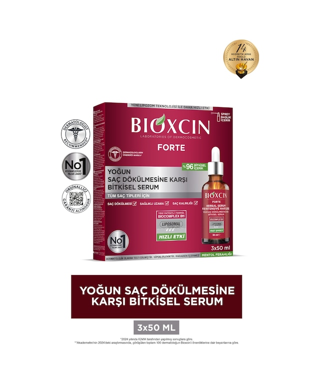 Bioxcin Forte Yoğun Saç Dökülmesine Karşı Bitkisel Serum 3x50ml - Saç Serumu
