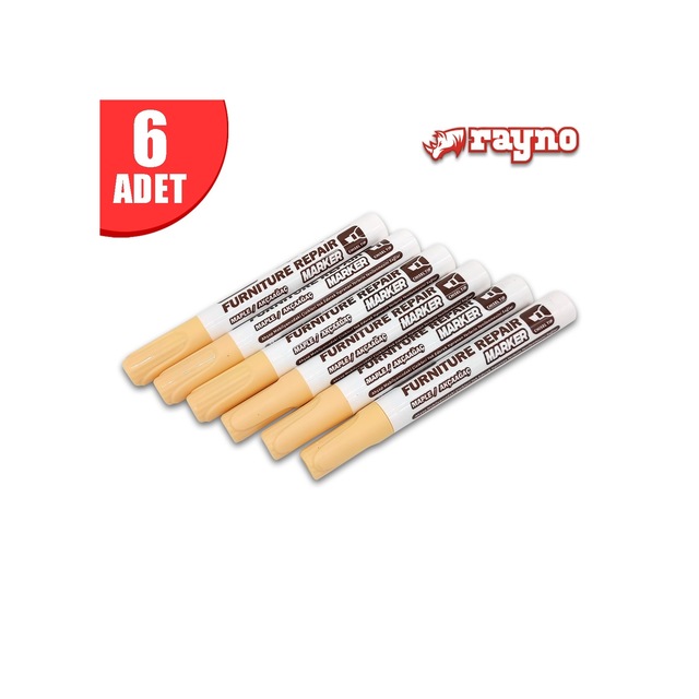 Rayno Ahşap Rötuş Kalemi Seti Akçağaç 6 Lı - Ryn10463