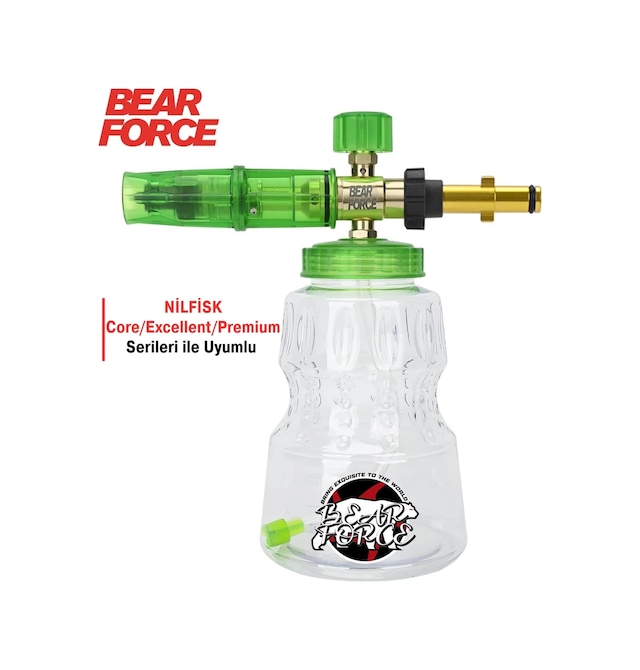 Robeve Bear Force Foam Lance Köpük Yapıcı Aparat 1l Köpük Aparatı Basınçlı Yıkama Makineleri Için Köpük Aparatı Çift Nozzle İle Birlikte Foam Canon Nilfisk Uyumlu