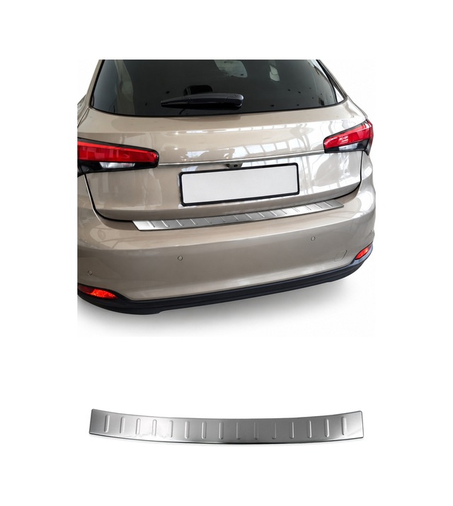 Fiat Egea Station Wagon 2015-2024 Uyumlu Krom Arka Tampon Eşiği Paslanmaz Çelik Taşlı Mat