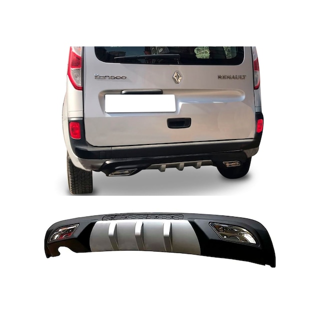 Renault Kangoo Difüzör Difizör Gri + Kare Egzoz Görünüm C Tip