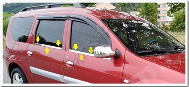 Dacia Logan Mcv Krom Cam Çıtası 2006-2013 4 Parça Paslanmaz Çelik