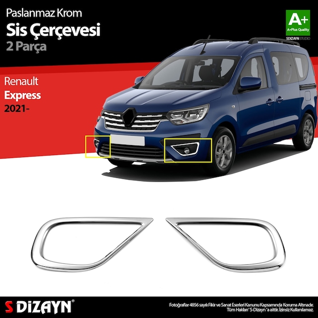 S-dizayn Renault Express Sis Farı Çerçevesi 2 Prç 2021 Üzeri