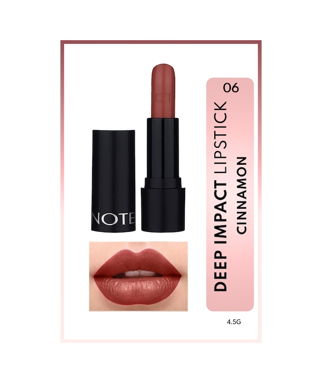 Deep Impact Lipstick Kremsi Dokulu Yarı Parlak Ruj 06 Cinnamon - Kahverengi