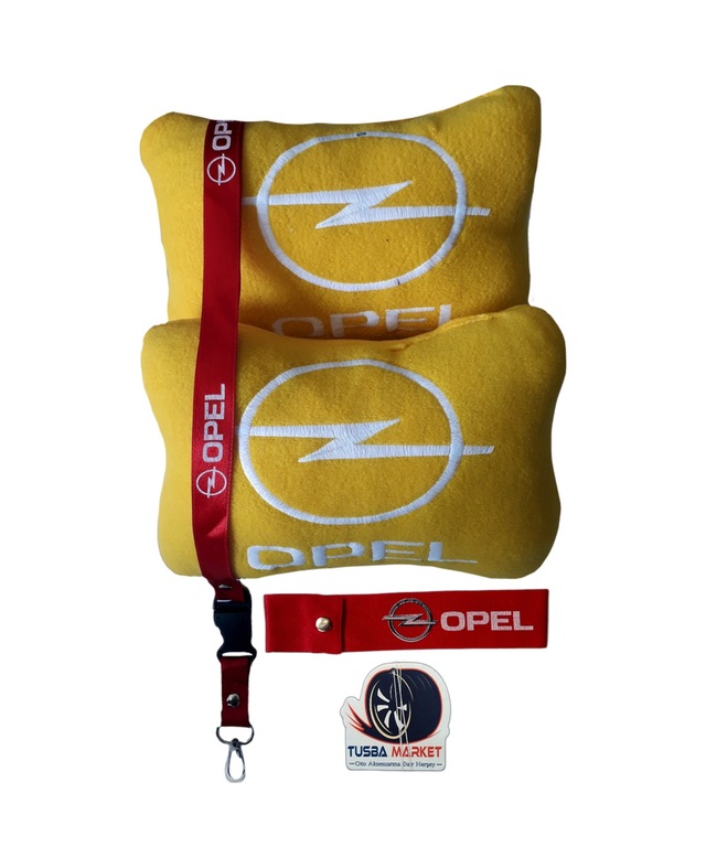 Opel Sarı Oto Boyun Yastığı / Oto Ayna Askısı & Tampon Çeki İpi