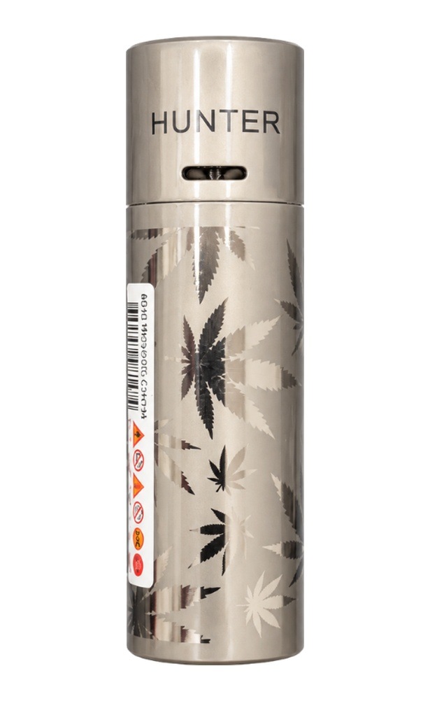 Hunter Tek Torch Pürmüz Gunmetal Yaprak Desenli Metal Puro Çakmağı Ack062