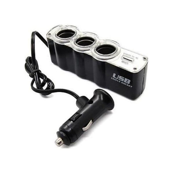 In-car Çakmak Çoğaltıcı 12v 3lü+usb Girişi