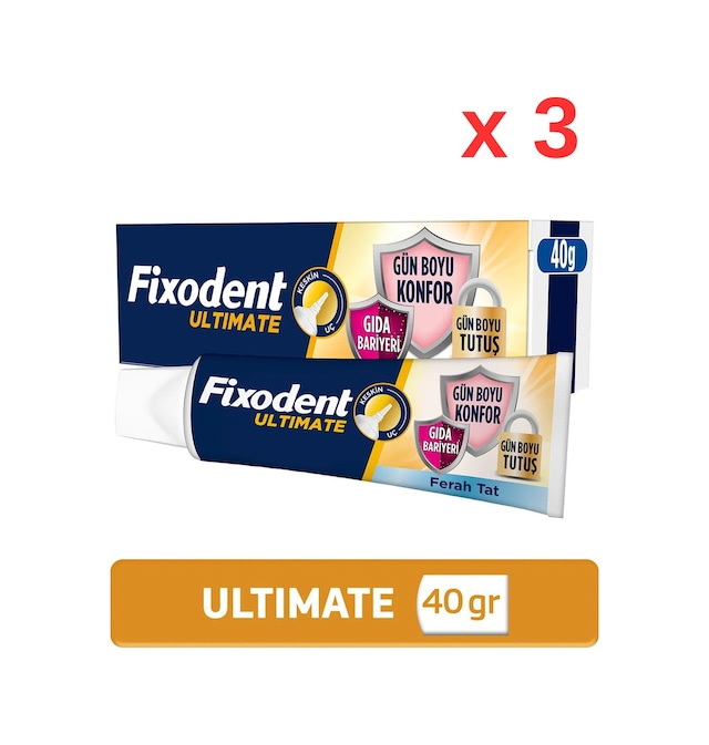 Ultimate Ferah Tat Diş Protezi Yapıştırıcı Krem 40 G - 3 Adet