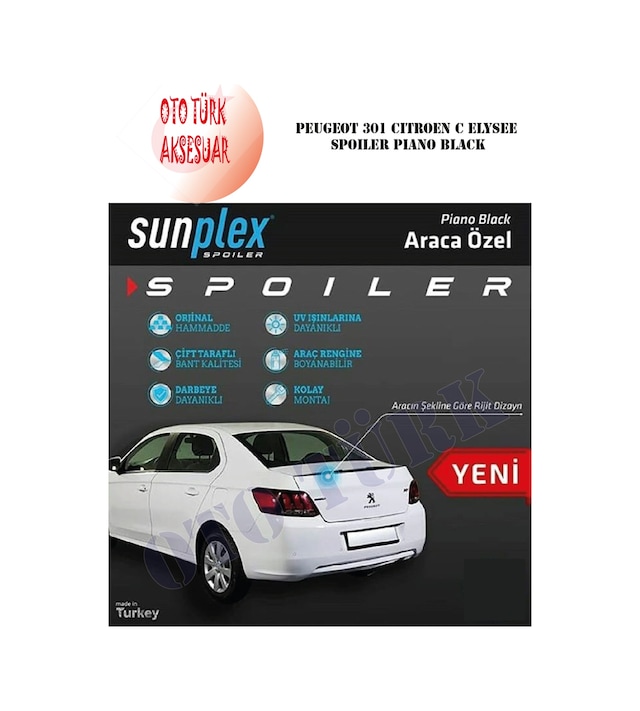 Peugeot 301 Citroen C Elysee Spoiler Piano Black