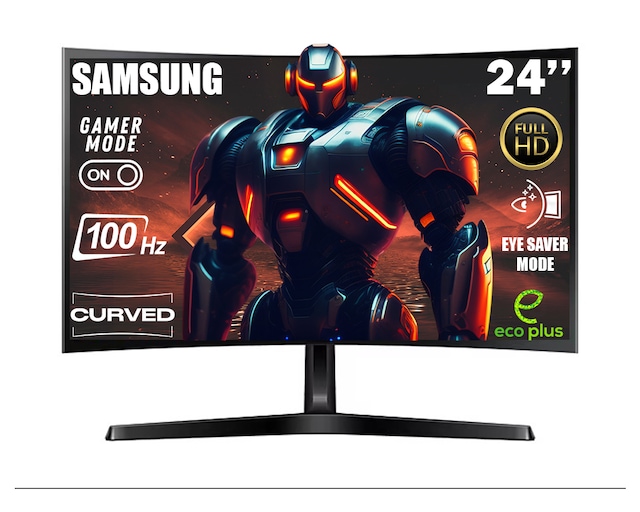 Samsung Essential S3 LS24D366GAUXUF 24" 4 MS 100 Hz Full HD Curved VA LED Monitör