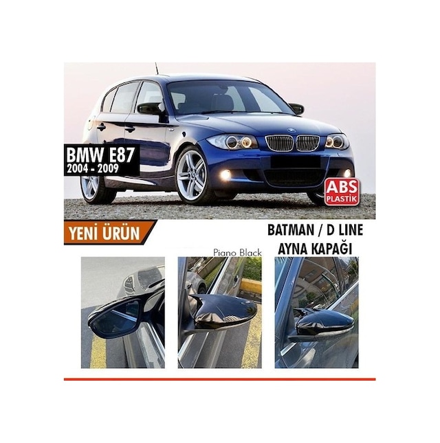 Bmw E87 Batman Yarasa Ayna Kapağı 2004-2011 Parlak Siyah
