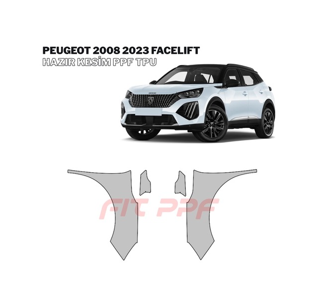 Peugeot 2008 - 2023 Facelıft 210 Mikron Premium Tpu Ppf Kaplama Seti-ön Kapılar