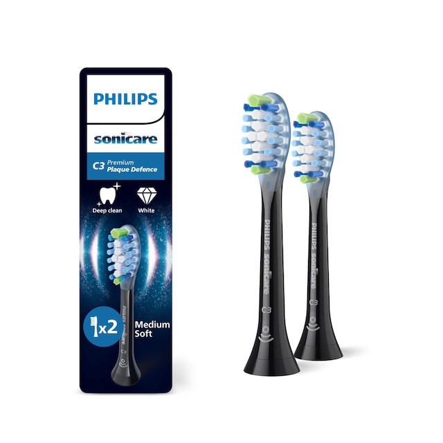 Philips HX9042/88 Sonicare Premium Plak Savunması 2'li Diş Fırçası Başlığı Siyah