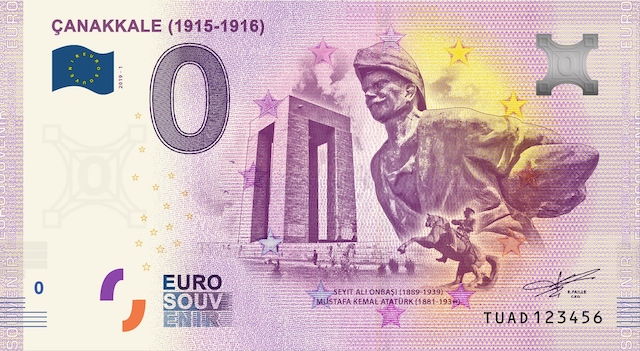 0 Euro Hatıra ve Koleksiyon Parası - Çanakkale 2019 Föylü