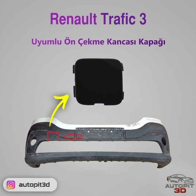 Renault Trafic 3 2014 Uyumlu Ön Tampon Çeki Demiri Kapağı