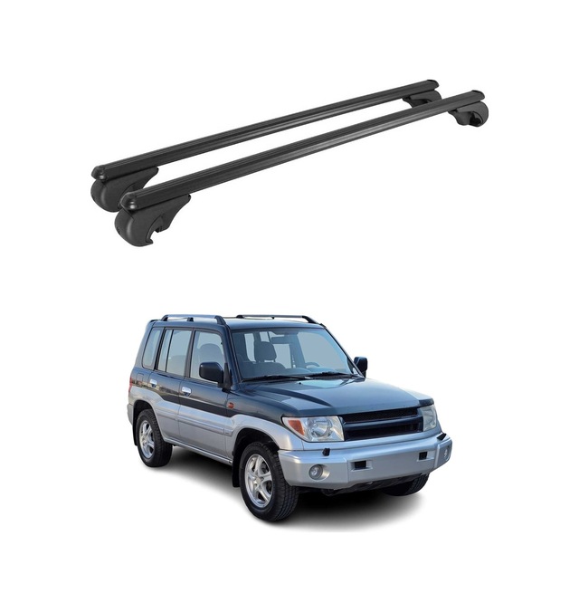 Mitsubishi Pajero Iıı 2000-2006 Arası Uyumlu Port Bagaj Taşıyıcı Ara Atkı Alüminyum Siyah 2 Parça