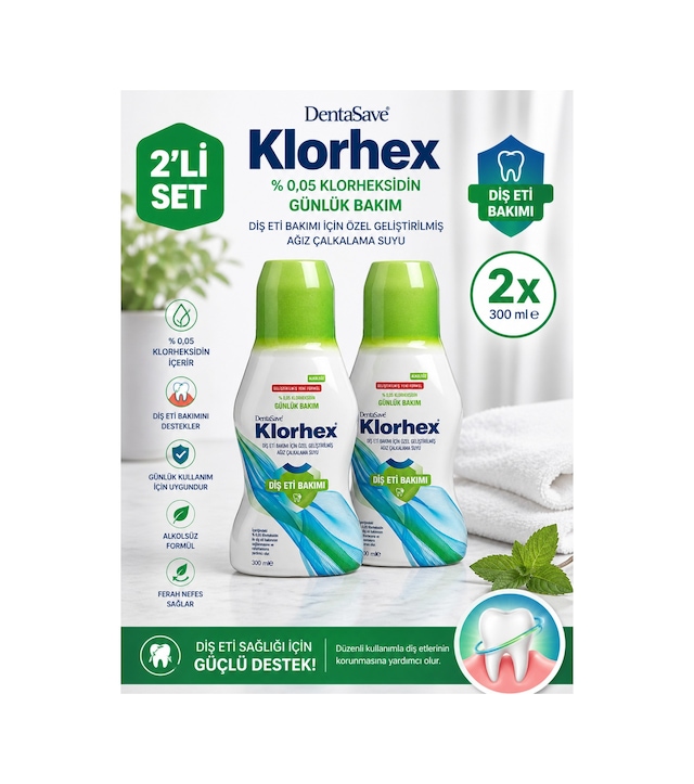 Klorhex Günlük Bakım Ağız Çalkalama Suyu 300 Ml 2li Set