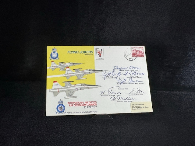 Royal Norwegian Air Force Norveç Kraliyet Hava Kuvvetleri 1977 Islak İmzalı Limited İlk Gün Zarfı