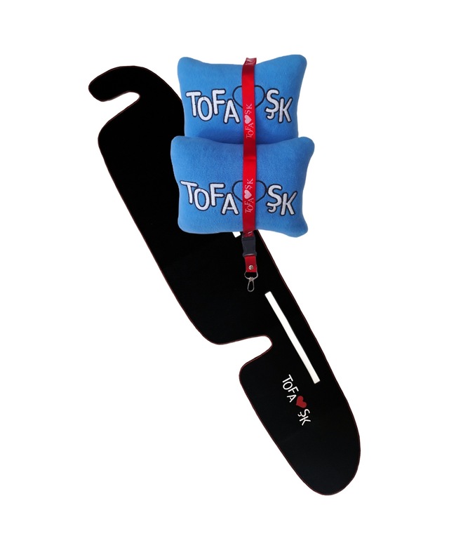 Tofaş Şahin Doğan Kartal Yüksek Göğüs Torpido Koruma Halısı / Mavi Polar Oto Yastık & Ayna Askısı