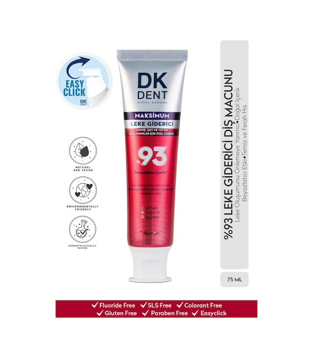 Dkdent %93 Beyazlatıcı Maksimum Leke Giderici Diş Macunu 75 Ml