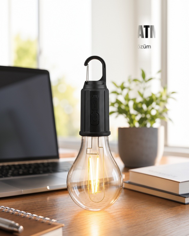Şarjlı Led Kamp Lambası Type-c Girişli Askılı