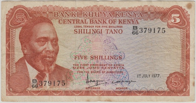 Kenya 5 Şilin 1977 Çok Temiz.