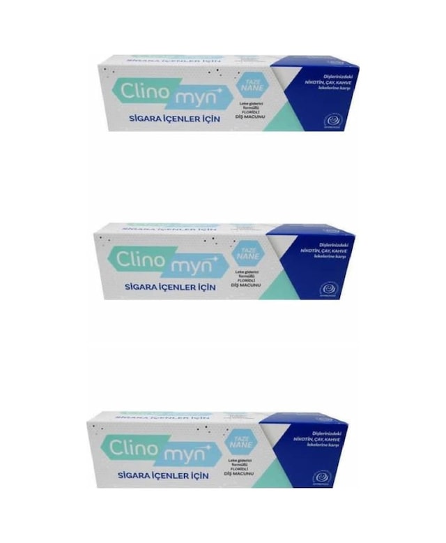 Clinomyn Sigara İçenler İçin Beyazlatıcı Diş Macunu 3 x 75 ML