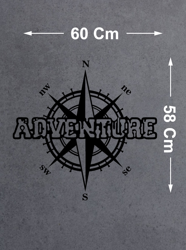 Pusula Ve Adventure Sticker - Araba Oto Karavan Motosiklet Cam Sticker - 00052 60X58 Cm