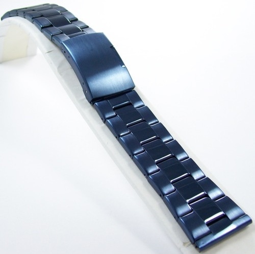 24Mm Lacivert Metal Saat Kordonu Çelik Kolçak 1Kalite Metal Kayış