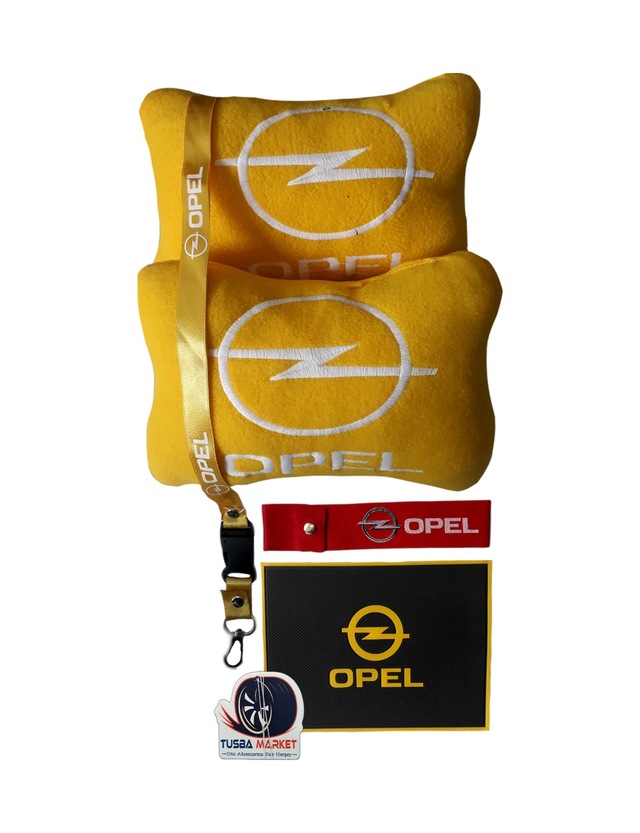 Opel Uyumlu Nakışlı Sarı Seyahat Boyun Yastık / Araç Oto Aksesuar