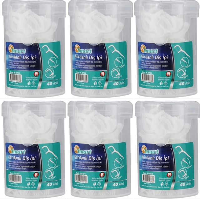 Ksmart Kürdanlı Diş İpi 6 x 40'lı
