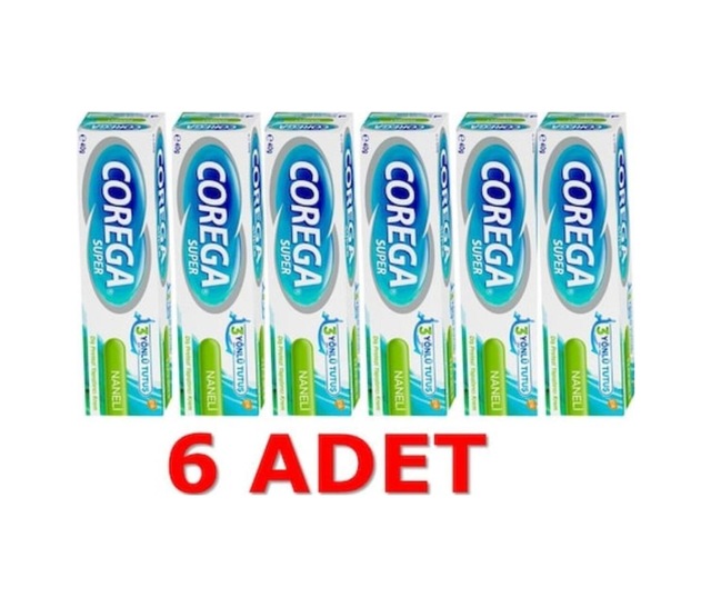 Super Diş Protez Yapıştırıcı Naneli Krem 40gr X 6adet