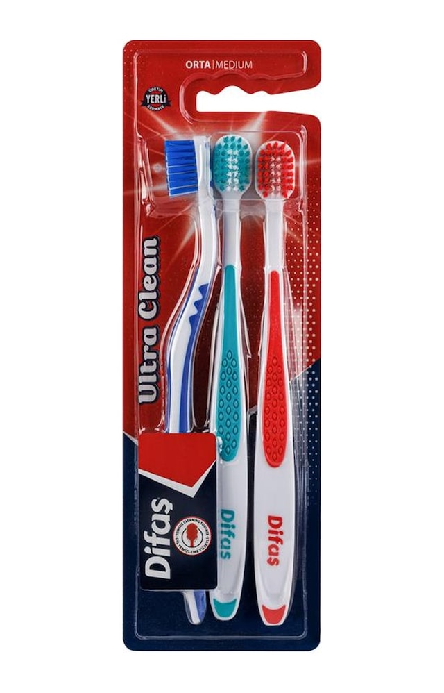Difaş Ultra Clean 3'Lü Orta Sert Diş Fırçası