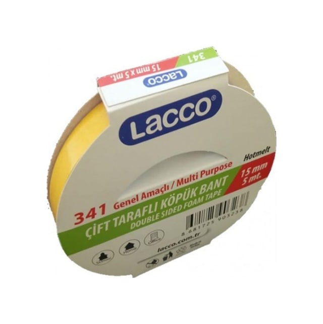 Lacco Çift Taraflı Köpük Bant 15mm 5m