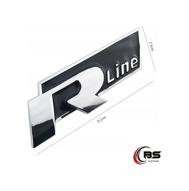 R-Line Yapıştırmalı Logo Paslanmaz Krom Kaplama Metal Arma