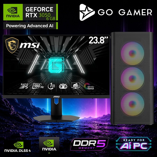 Go Gamer AE255D Ryzen 5 9500F RTX 3050 16GB RAM 1TB SSD