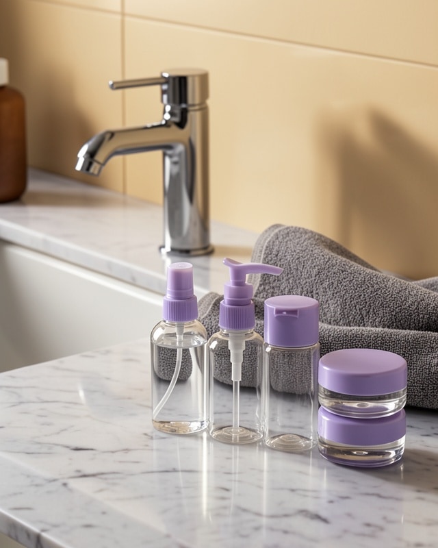 Şeffaf Seyahat Banyo Seti 5 Parça 30 Ml Taşınabilir Şişe Seti